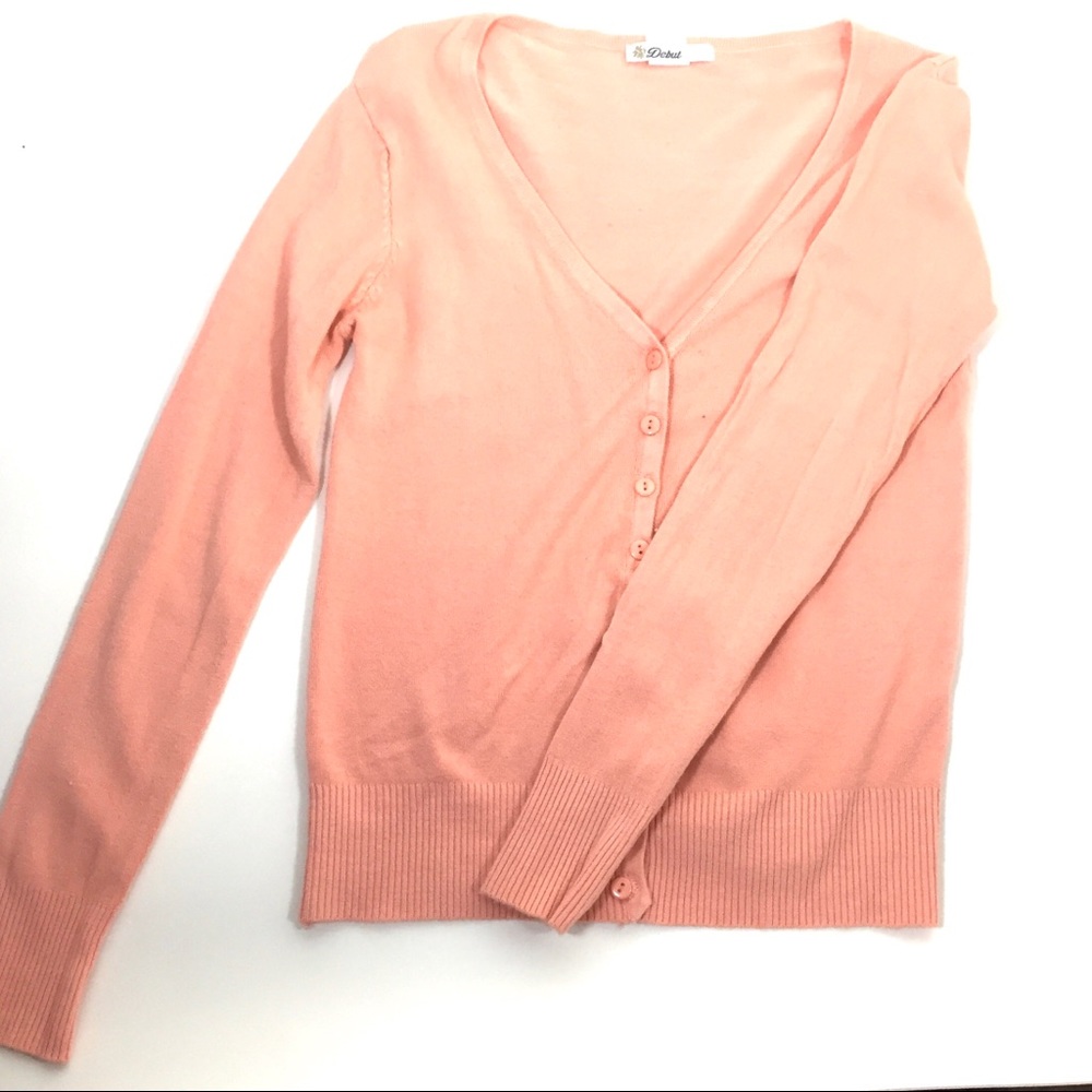 Soft peach v-neck cardigan by Debut
